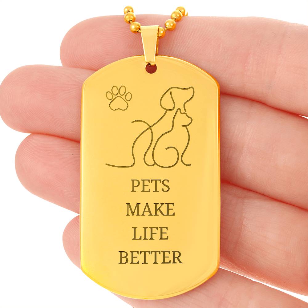 Pets Engraved Dog Tag Necklace - Jewelry - Epileptic Al’s Shop