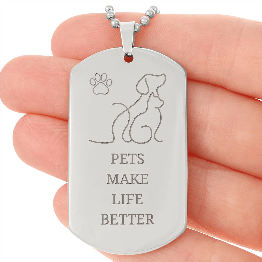 Pets Engraved Dog Tag Necklace - Jewelry - Epileptic Al’s Shop