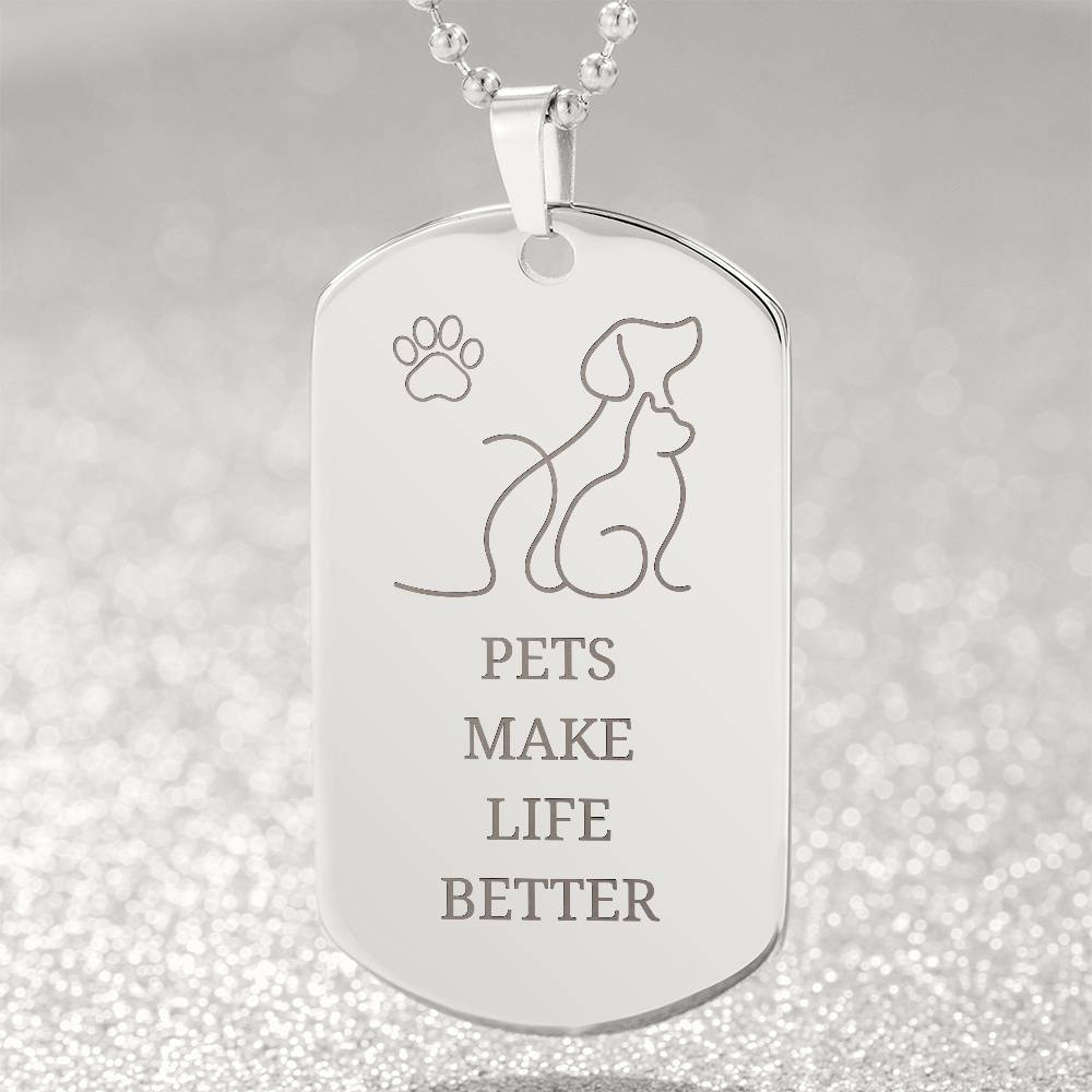 Pets Engraved Dog Tag Necklace - Jewelry - Epileptic Al’s Shop