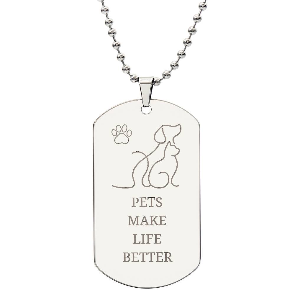 Pets Engraved Dog Tag Necklace - Jewelry - Epileptic Al’s Shop
