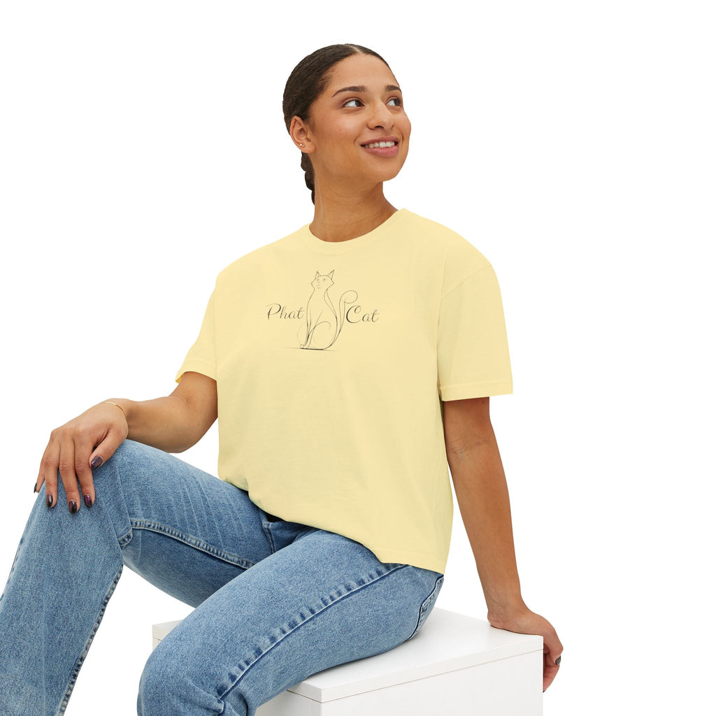 Phat Cat Women's Boxy Tee - Clothing, T-shirts, Crop - EpiAl's Shop