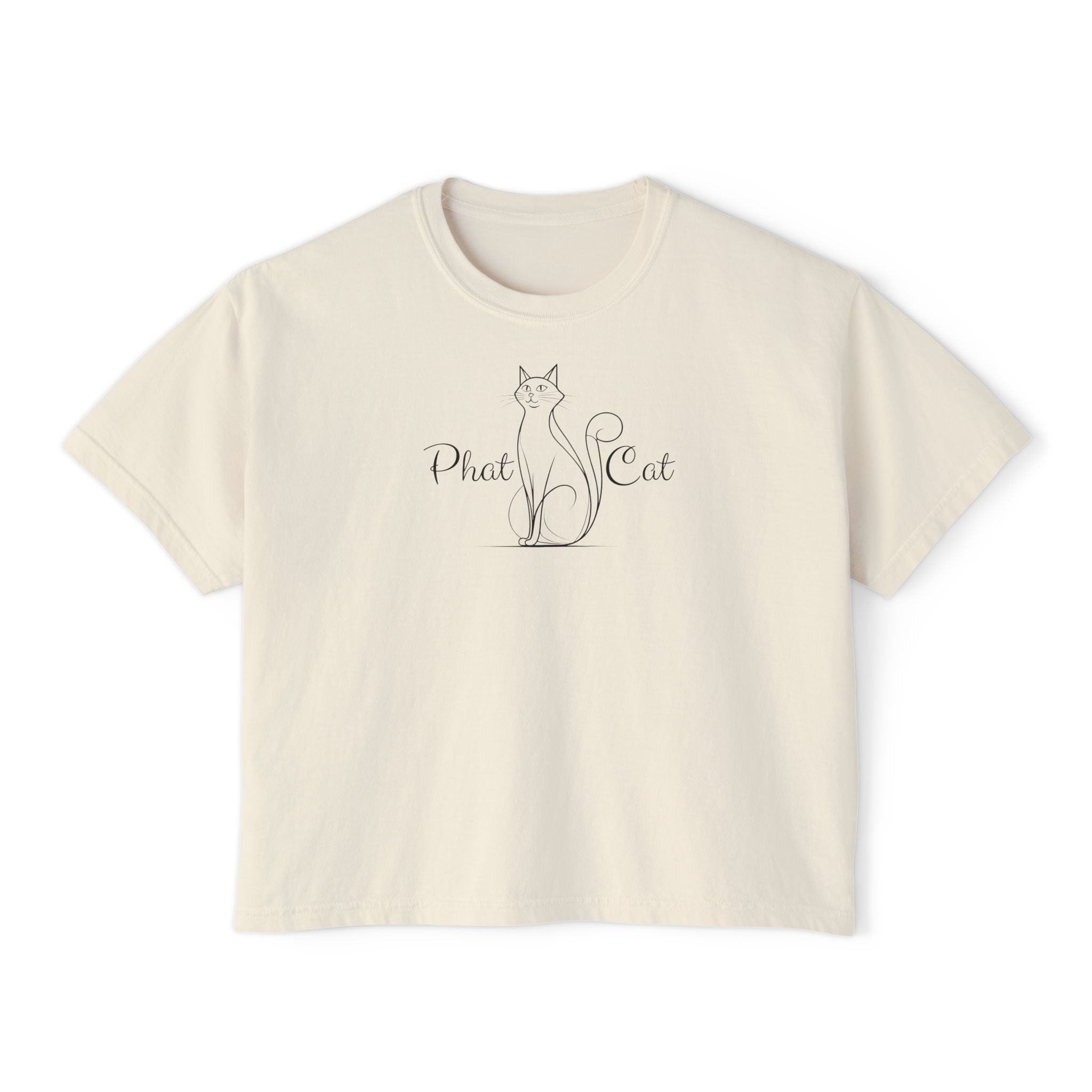 Phat Cat Women's Boxy Tee - Clothing, T-shirts, Crop - EpiAl's Shop