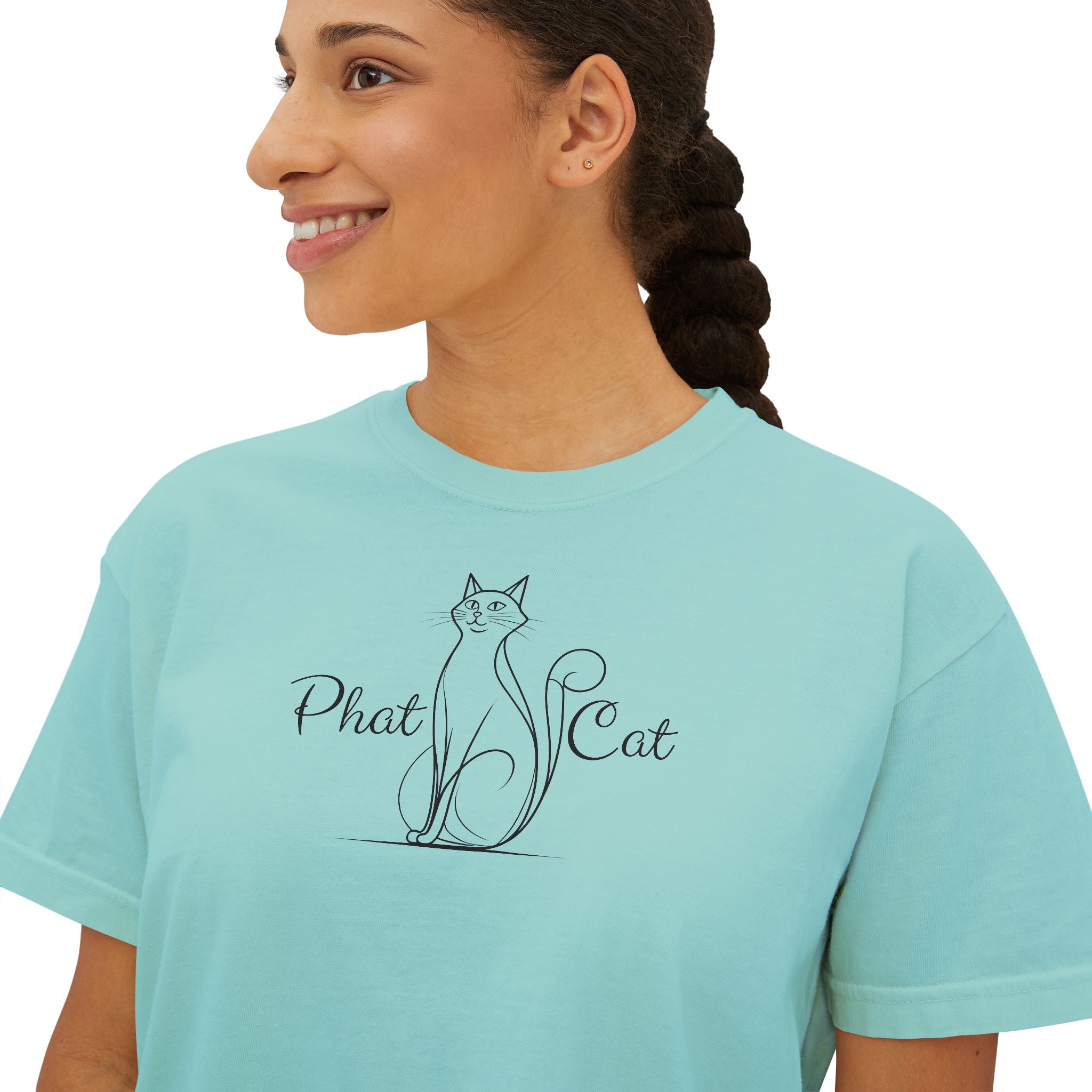 Phat Cat Women's Boxy Tee - Clothing, T-shirts, Crop - EpiAl's Shop