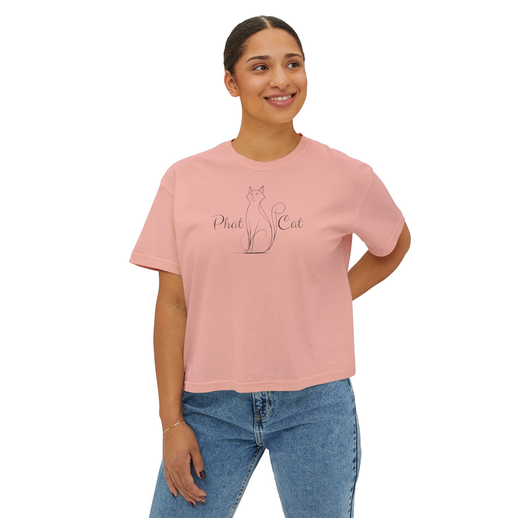 Phat Cat Women's Boxy Tee - Clothing, T-shirts, Crop - EpiAl's Shop