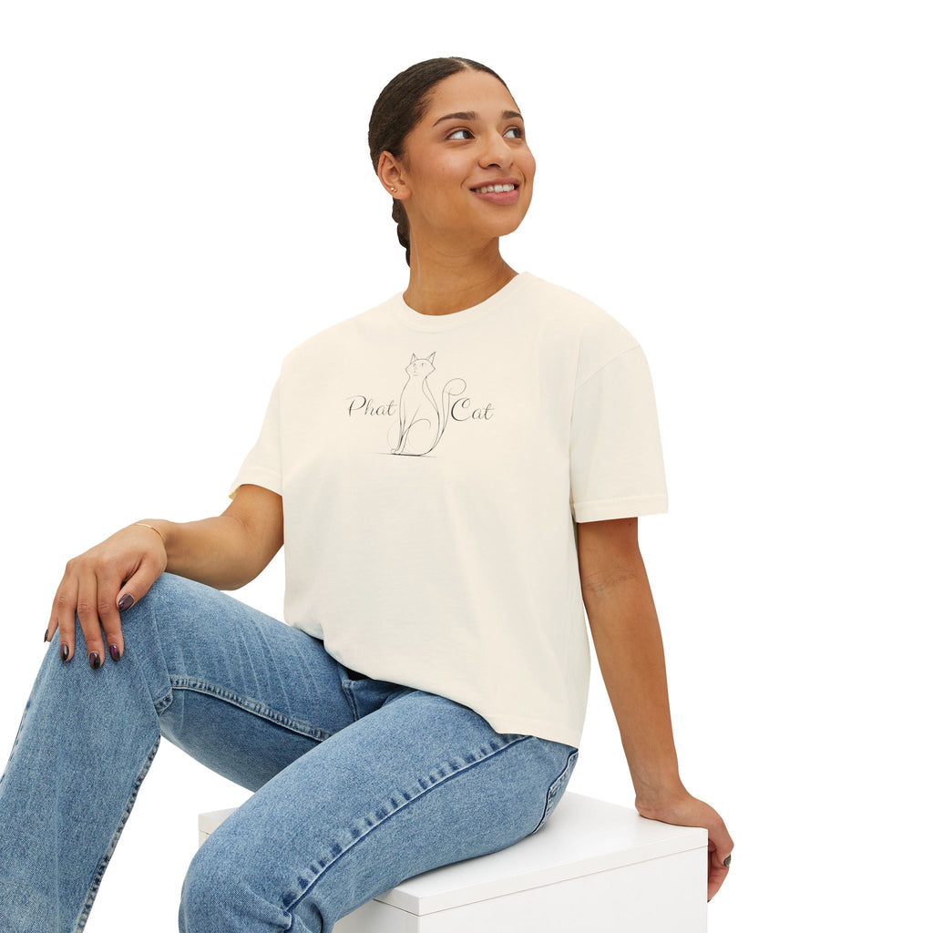 Phat Cat Women's Boxy Tee - Clothing, T-shirts, Crop - EpiAl's Shop