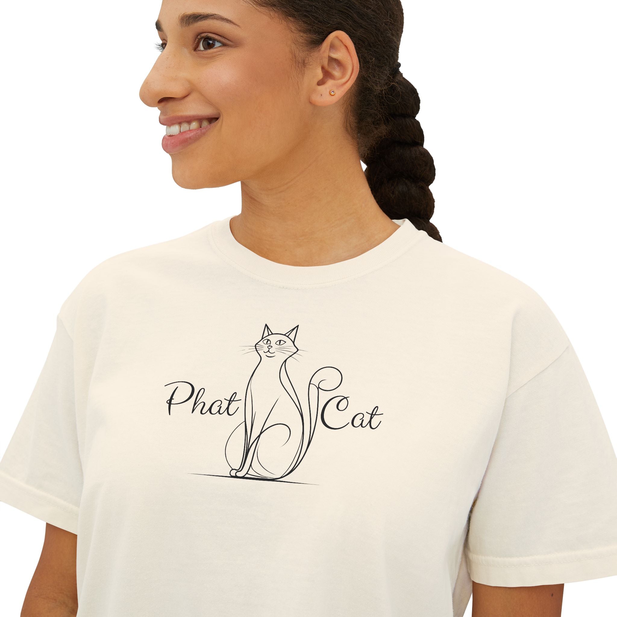 Phat Cat Women's Boxy Tee - Clothing, T-shirts, Crop - EpiAl's Shop