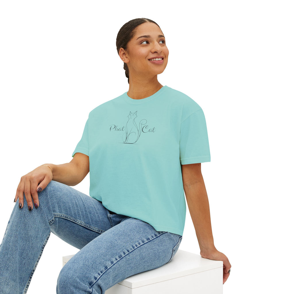 Phat Cat Women's Boxy Tee - Clothing, T-shirts, Crop - EpiAl's Shop
