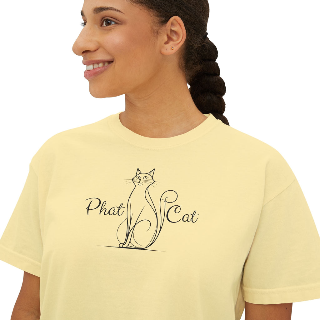 Phat Cat Women's Boxy Tee - Clothing, T-shirts, Crop - EpiAl's Shop