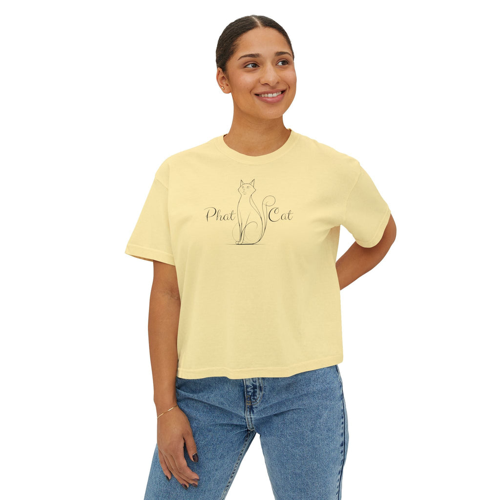 Phat Cat Women's Boxy Tee - Clothing, T-shirts, Crop - EpiAl's Shop