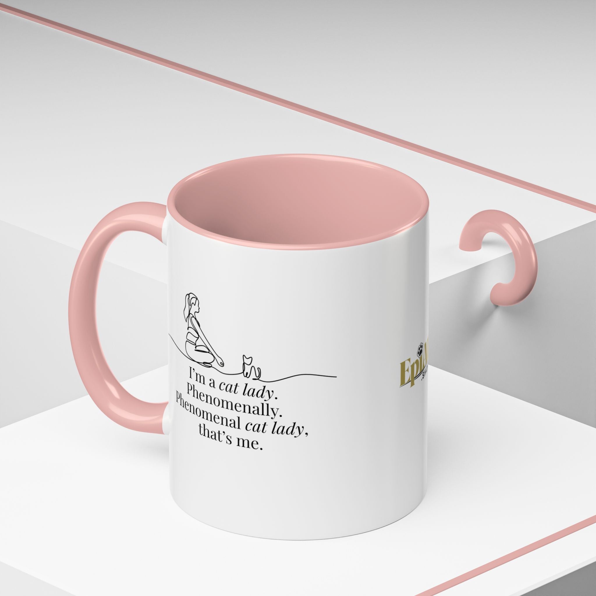 Phenomenal Cat Lady Accent Coffee Mug - Perfect for Cat Lovers - Drinkware, Coffee Mugs - EpiAl's Shop