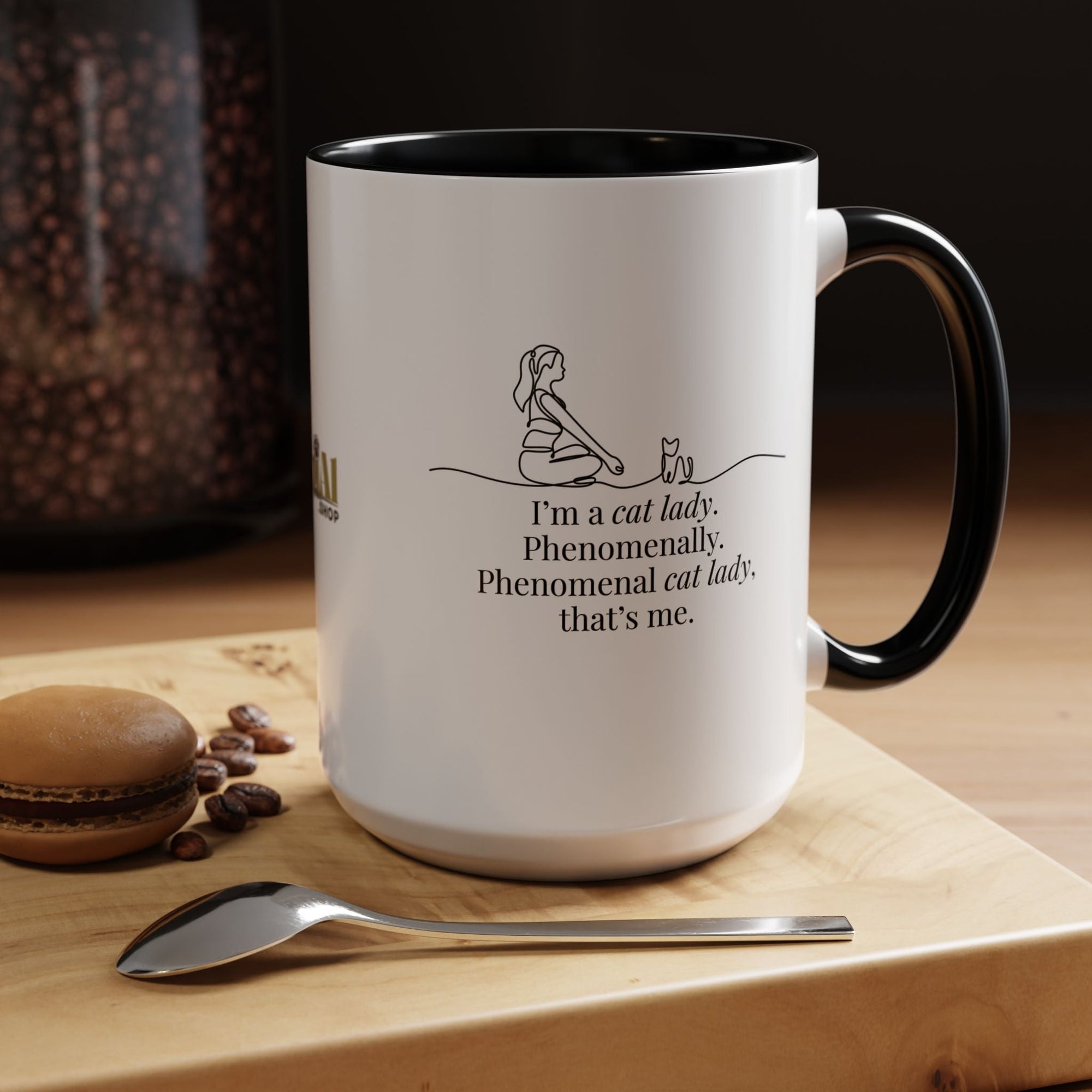 Phenomenal Cat Lady Accent Coffee Mug - Perfect for Cat Lovers - Drinkware, Coffee Mugs - EpiAl's Shop