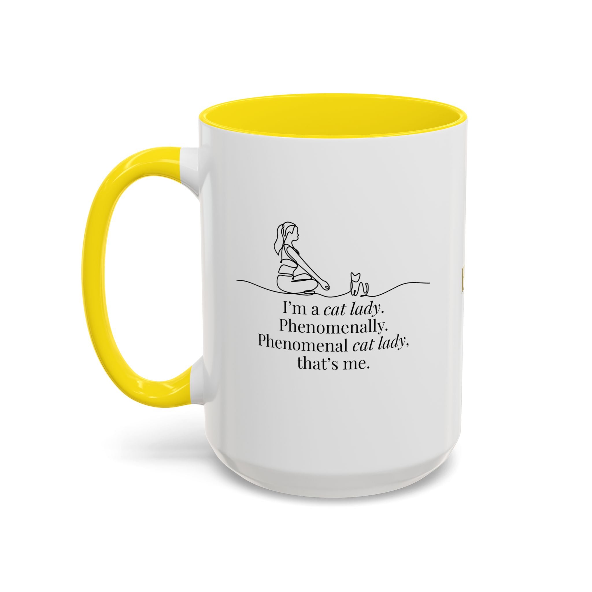 Phenomenal Cat Lady Accent Coffee Mug - Perfect for Cat Lovers - Drinkware, Coffee Mugs - EpiAl's Shop