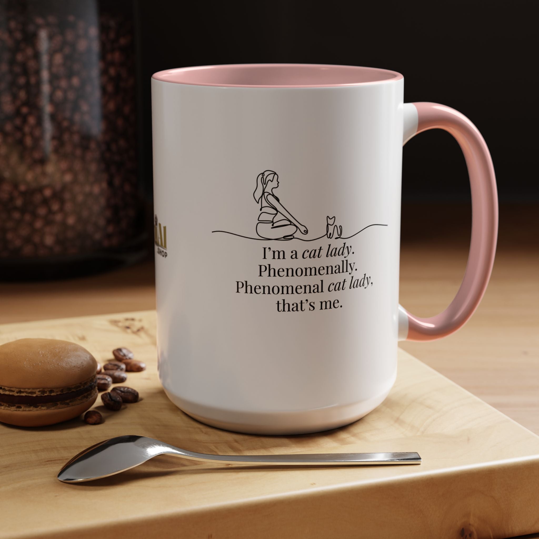 Phenomenal Cat Lady Accent Coffee Mug - Perfect for Cat Lovers - Drinkware, Coffee Mugs - EpiAl's Shop