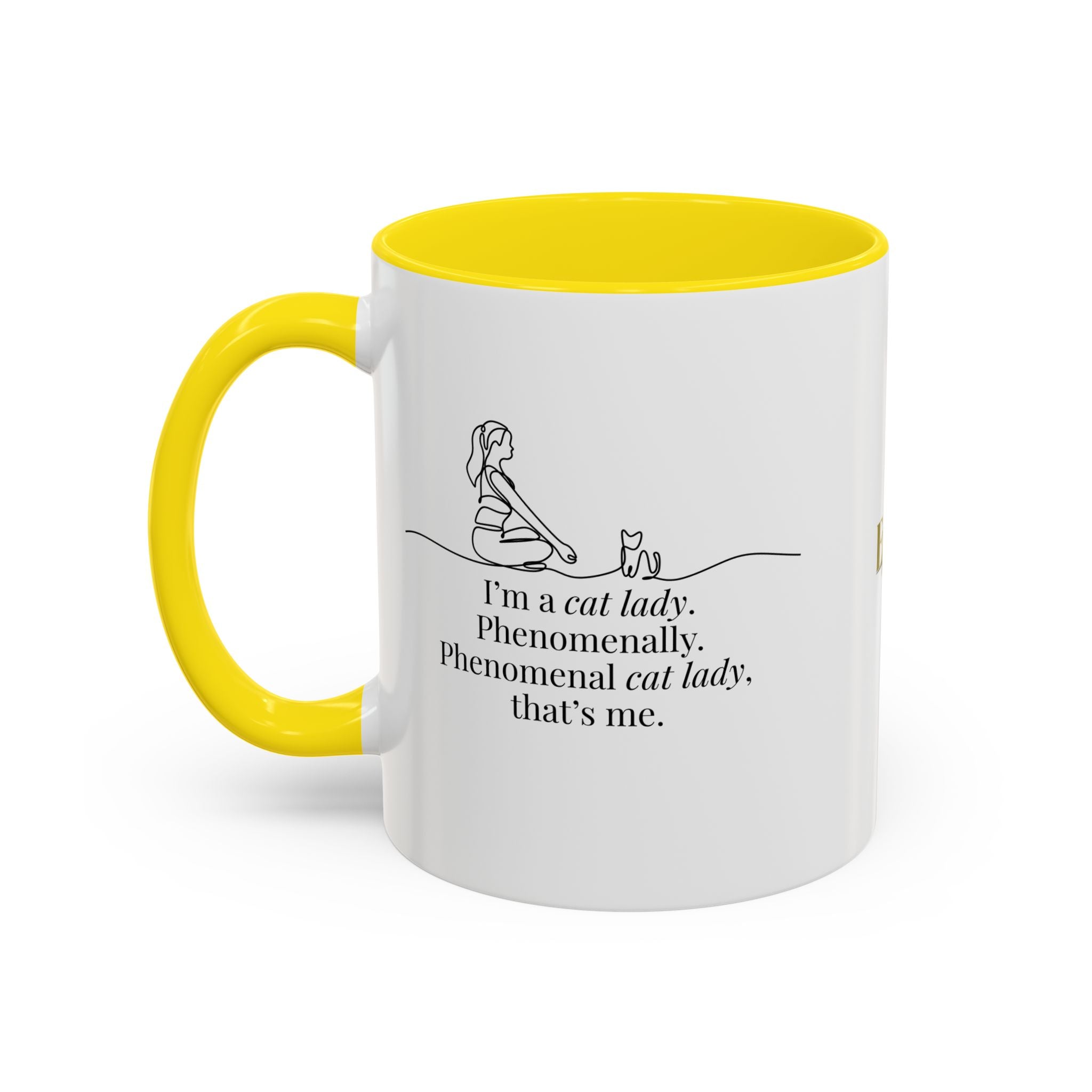 Phenomenal Cat Lady Accent Coffee Mug - Perfect for Cat Lovers - Drinkware, Coffee Mugs - EpiAl's Shop