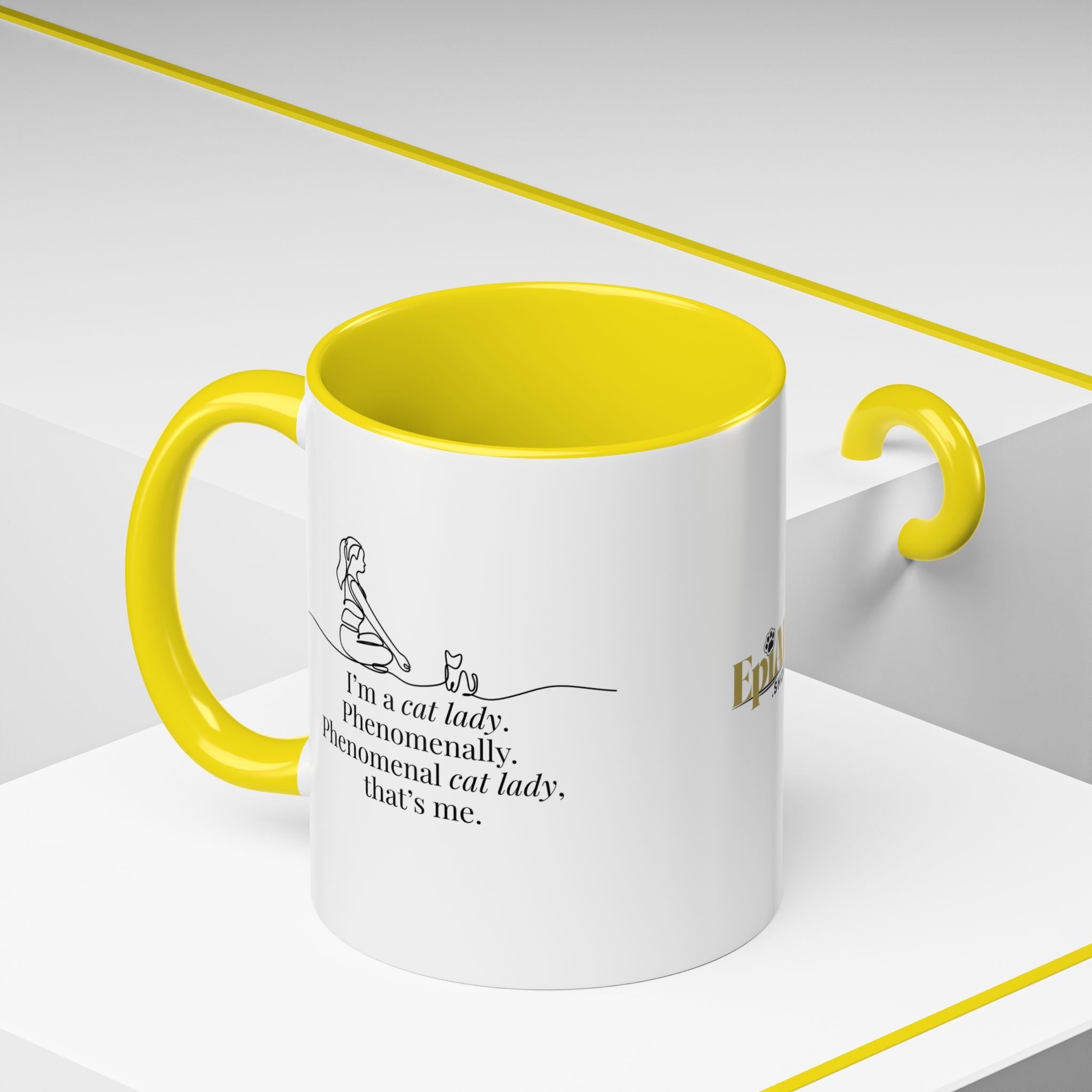 Phenomenal Cat Lady Accent Coffee Mug - Perfect for Cat Lovers - Drinkware, Coffee Mugs - EpiAl's Shop