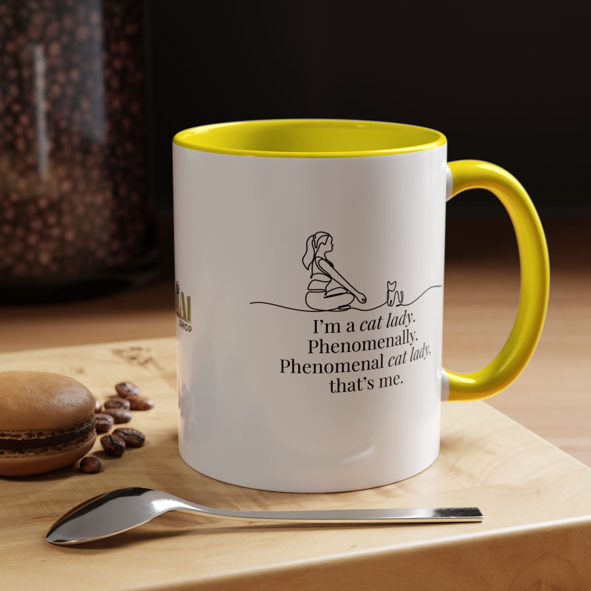 Phenomenal Cat Lady Accent Coffee Mug - Perfect for Cat Lovers - Drinkware, Coffee Mugs - EpiAl's Shop