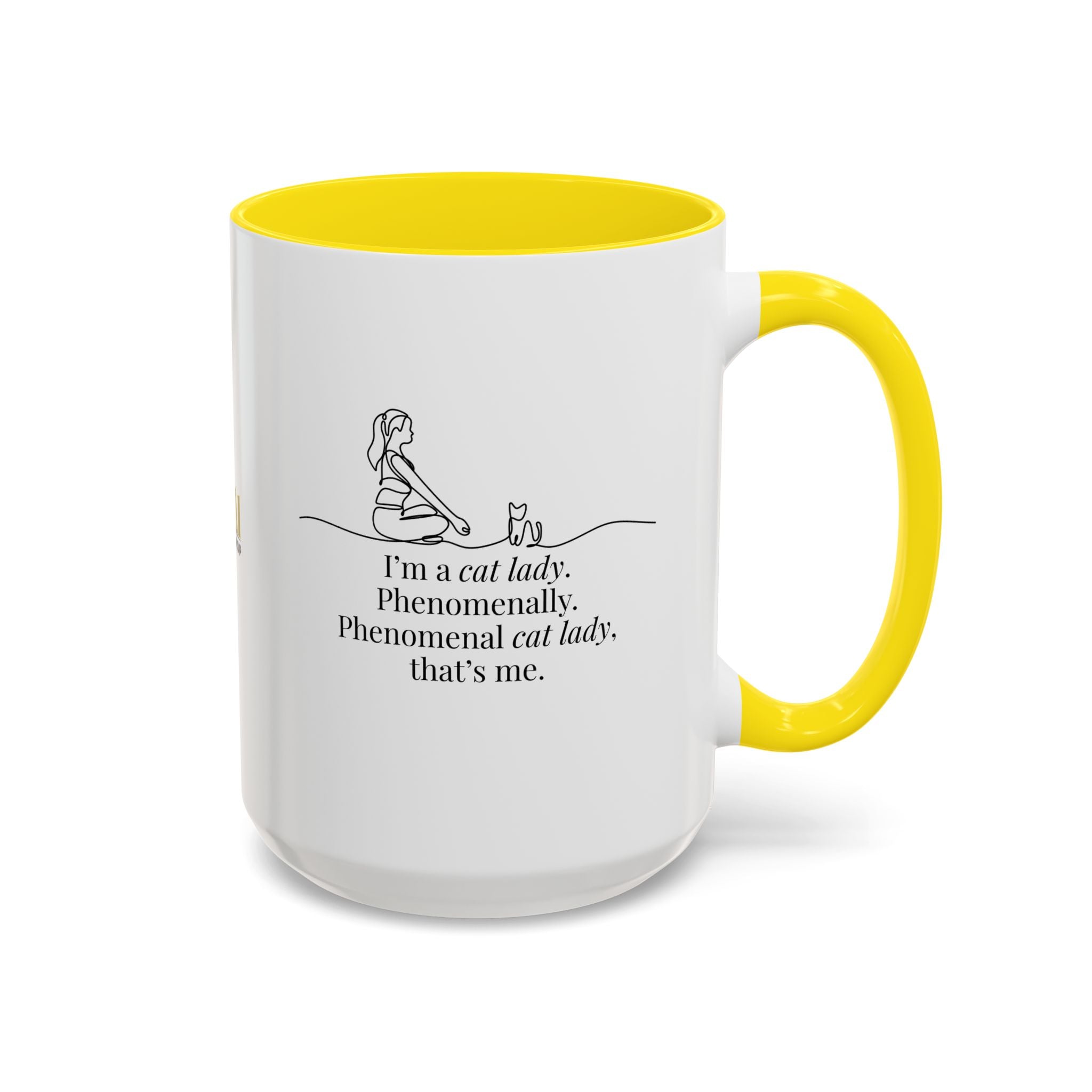 Phenomenal Cat Lady Accent Coffee Mug - Perfect for Cat Lovers - Drinkware, Coffee Mugs - EpiAl's Shop