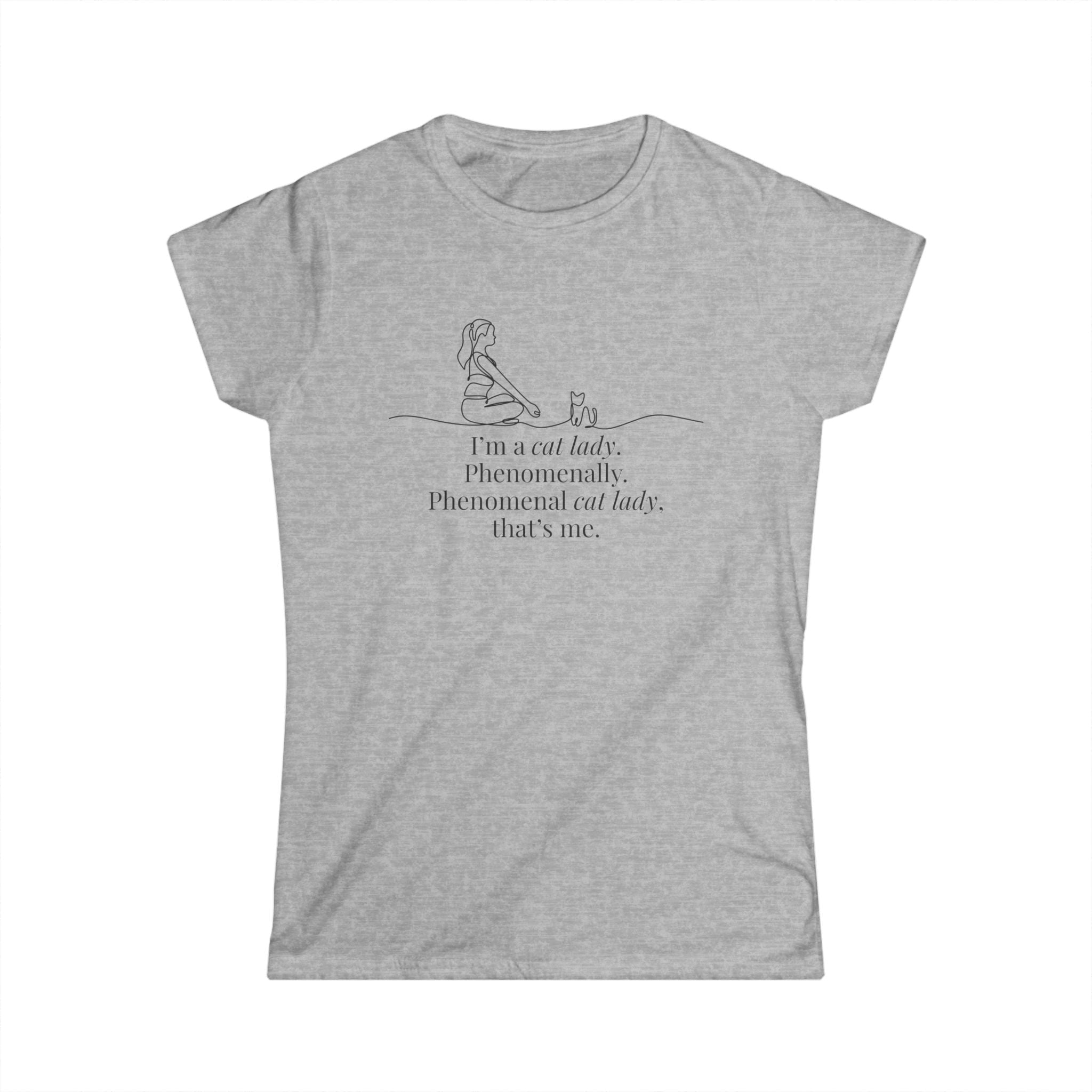Phenomenal Cat Lady Tee - Women's Softstyle T-Shirt - Clothing, T-shirts - EpiAl's Shop