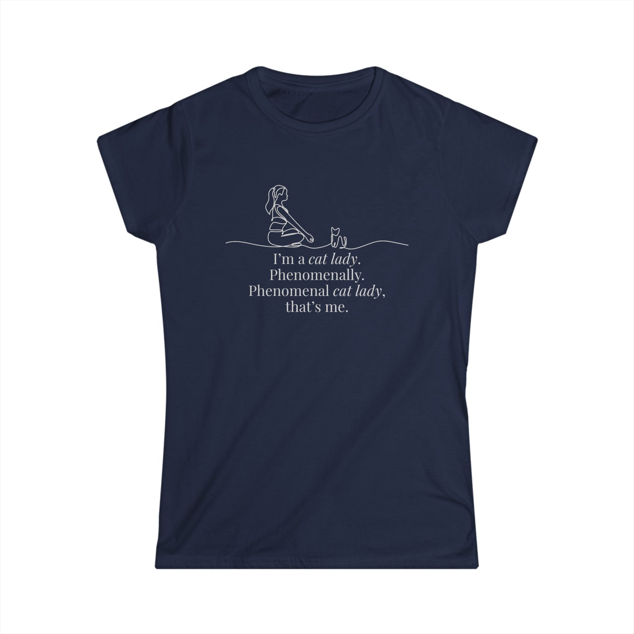 Phenomenal Cat Lady Tee - Women's Softstyle T-Shirt - Clothing, T-shirts - EpiAl's Shop