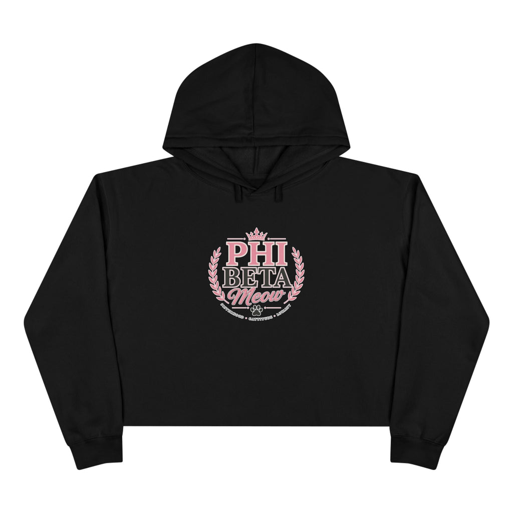 Phi Beta Meow Women’s Cropped Hoodie - Clothing, Women, Hoodies - EpiAl's Shop