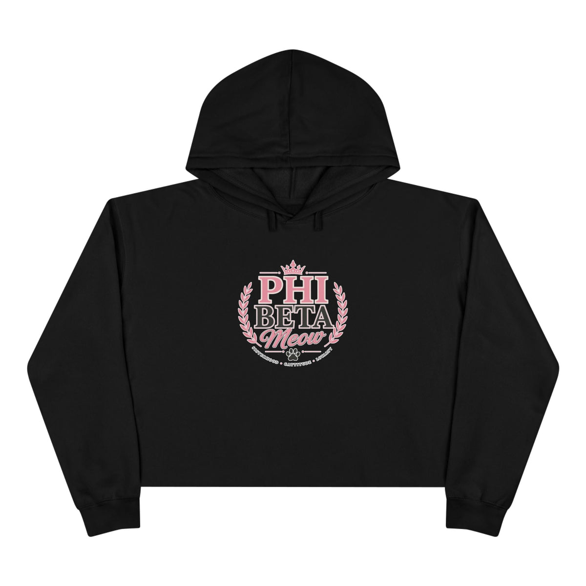 Phi Beta Meow Women’s Cropped Hoodie - Clothing, Women, Hoodies - EpiAl's Shop