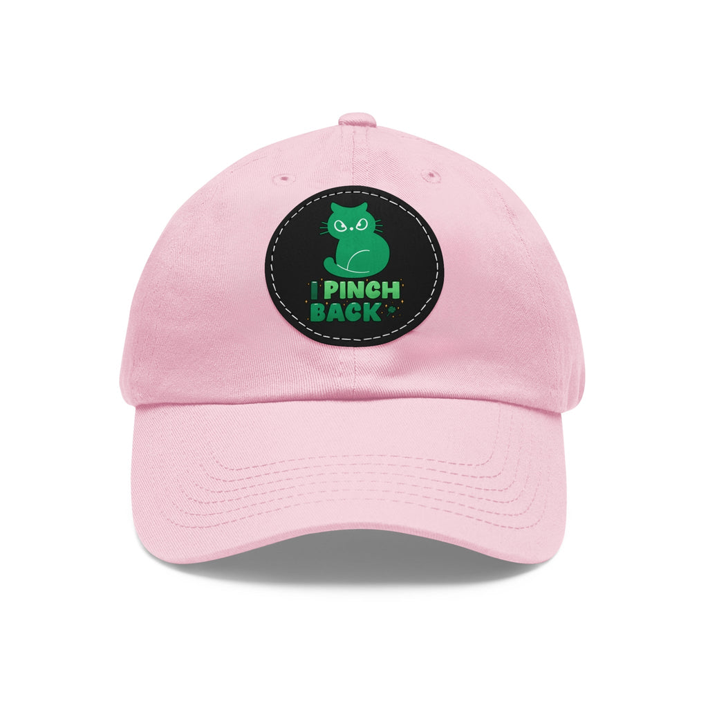 Pinch Back Dad Hat with Leather Patch (Round) - Hats - Epileptic Al’s Shop