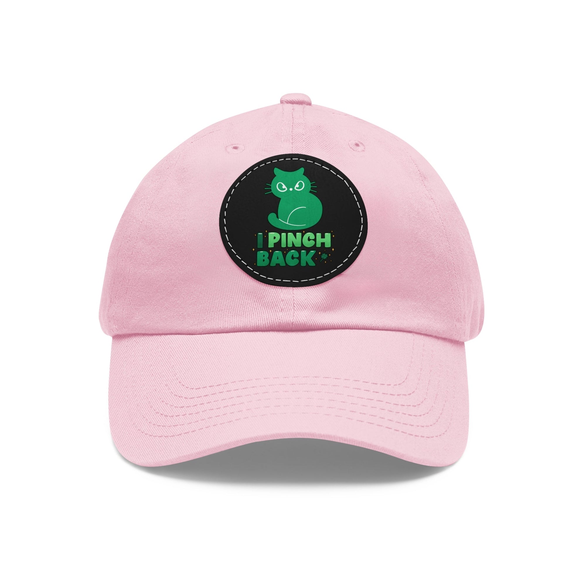 Pinch Back Dad Hat with Leather Patch (Round) - Hats - Epileptic Al’s Shop