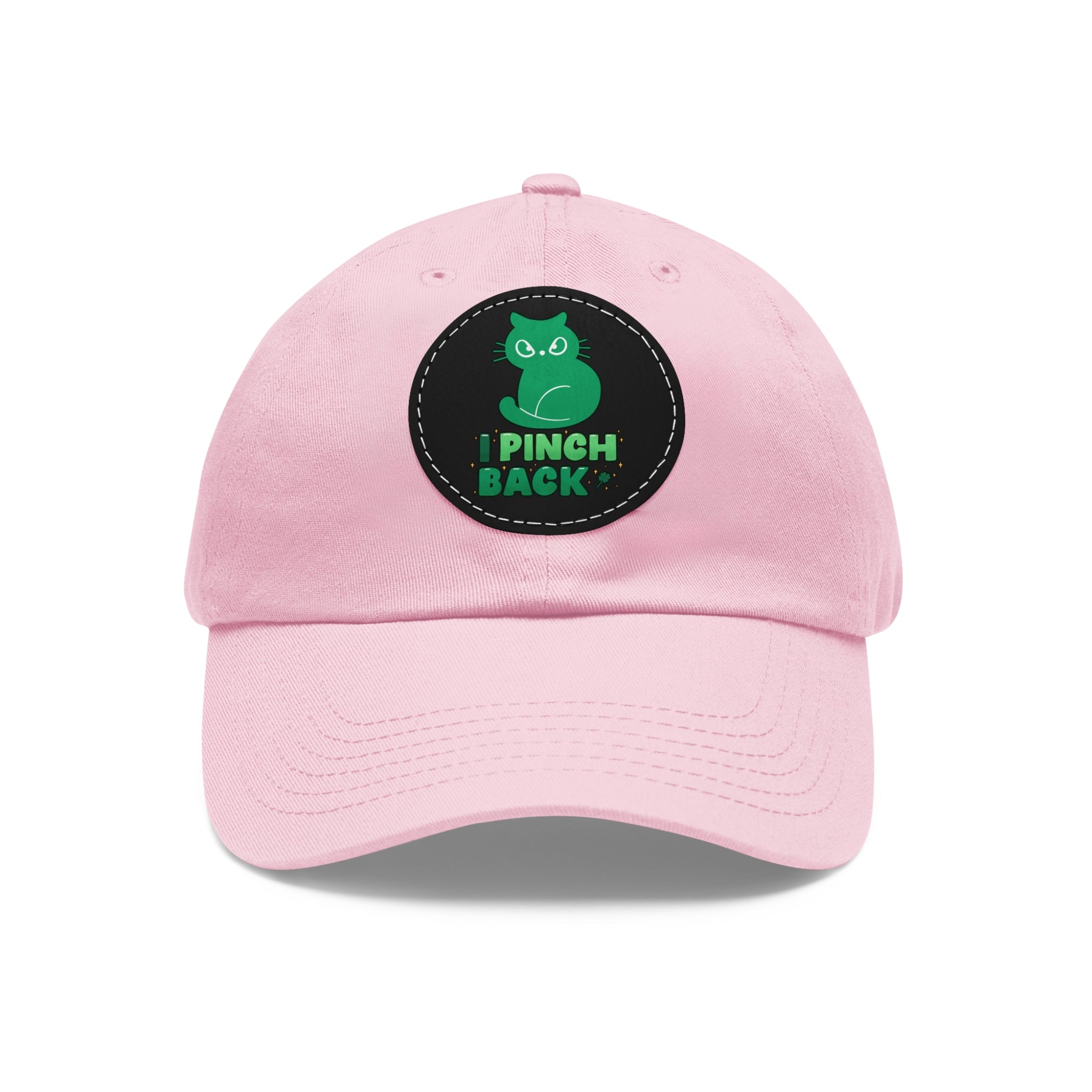 Pinch Back Dad Hat with Leather Patch (Round) - Hats - Epileptic Al’s Shop