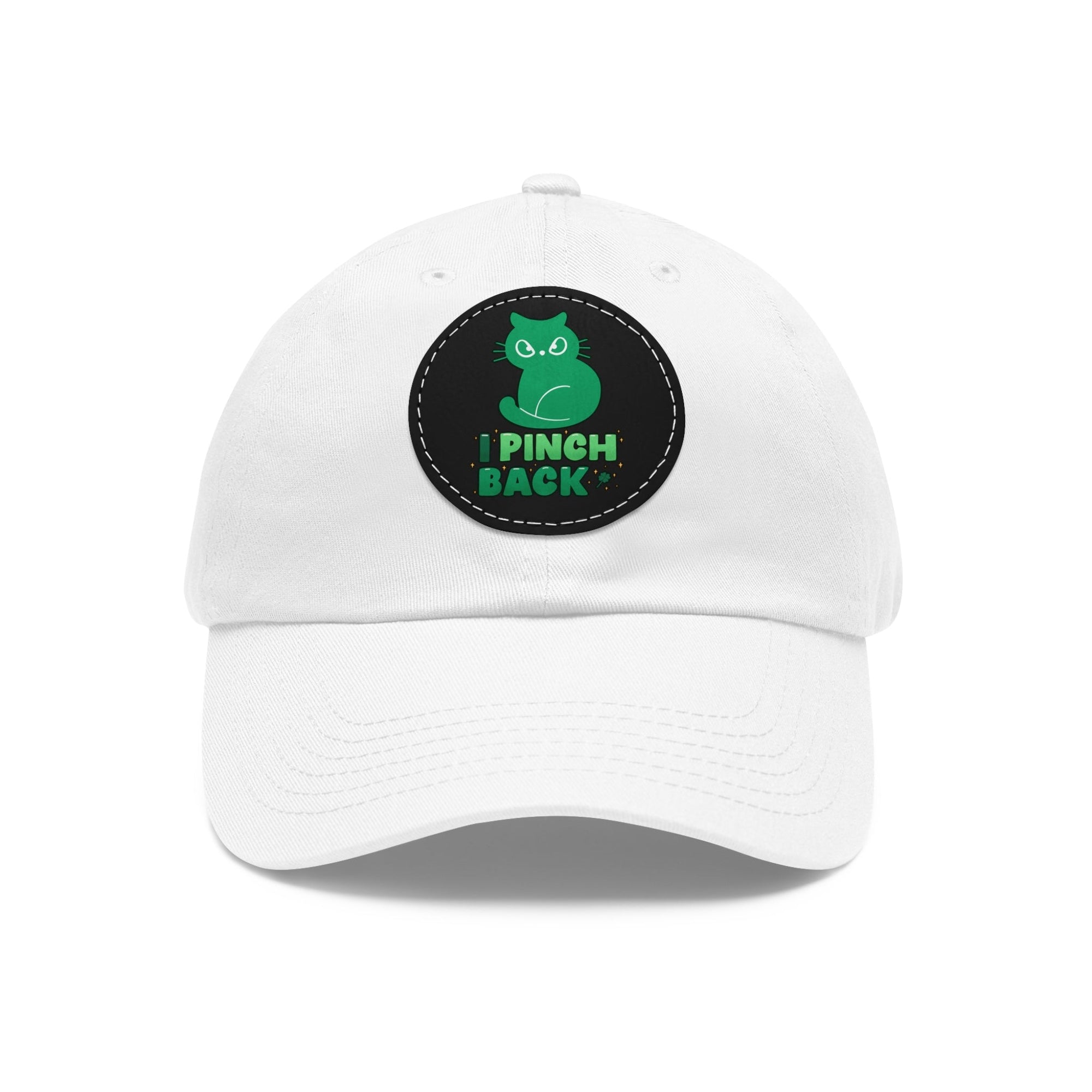 Pinch Back Dad Hat with Leather Patch (Round) - Hats - Epileptic Al’s Shop