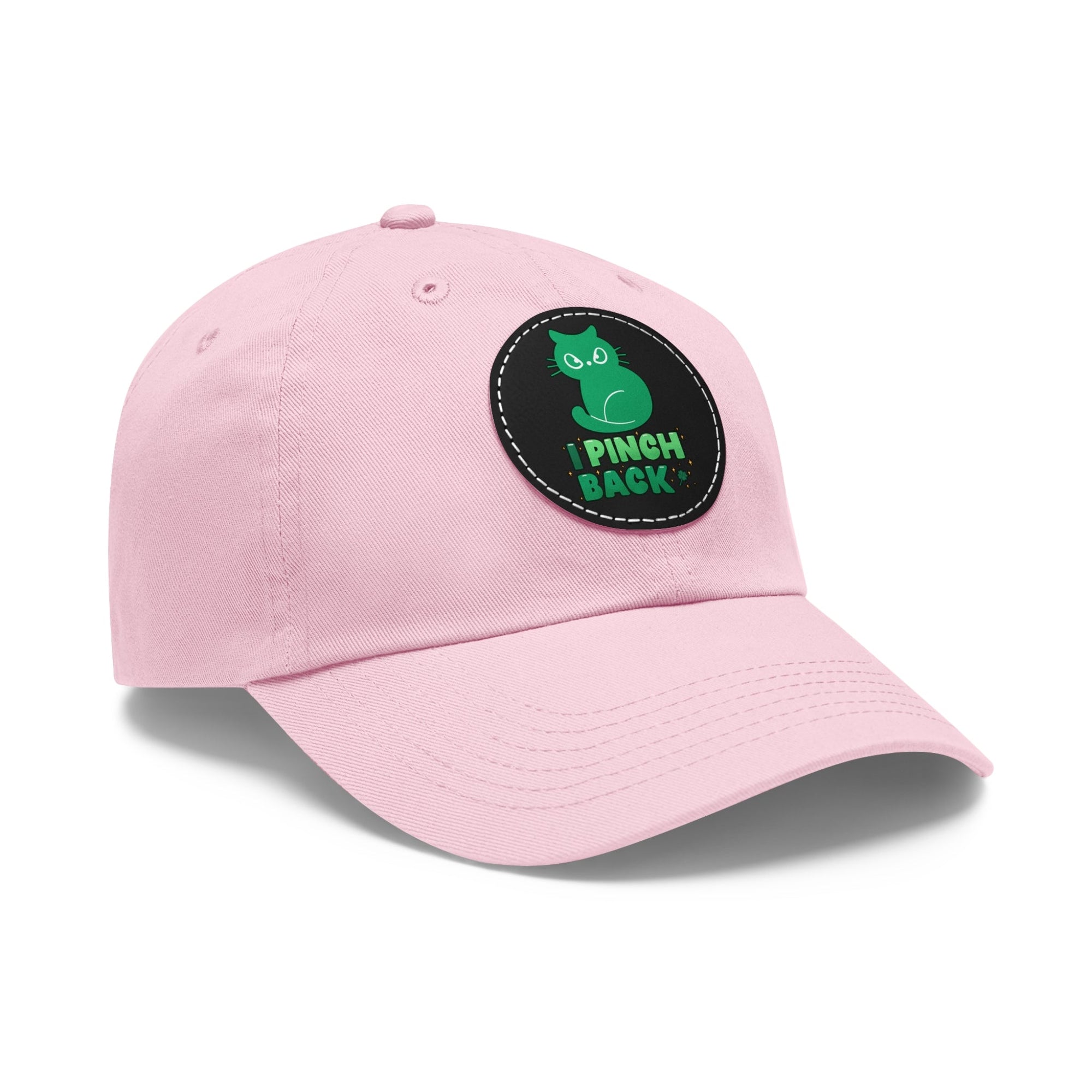 Pinch Back Dad Hat with Leather Patch (Round) - Hats - Epileptic Al’s Shop