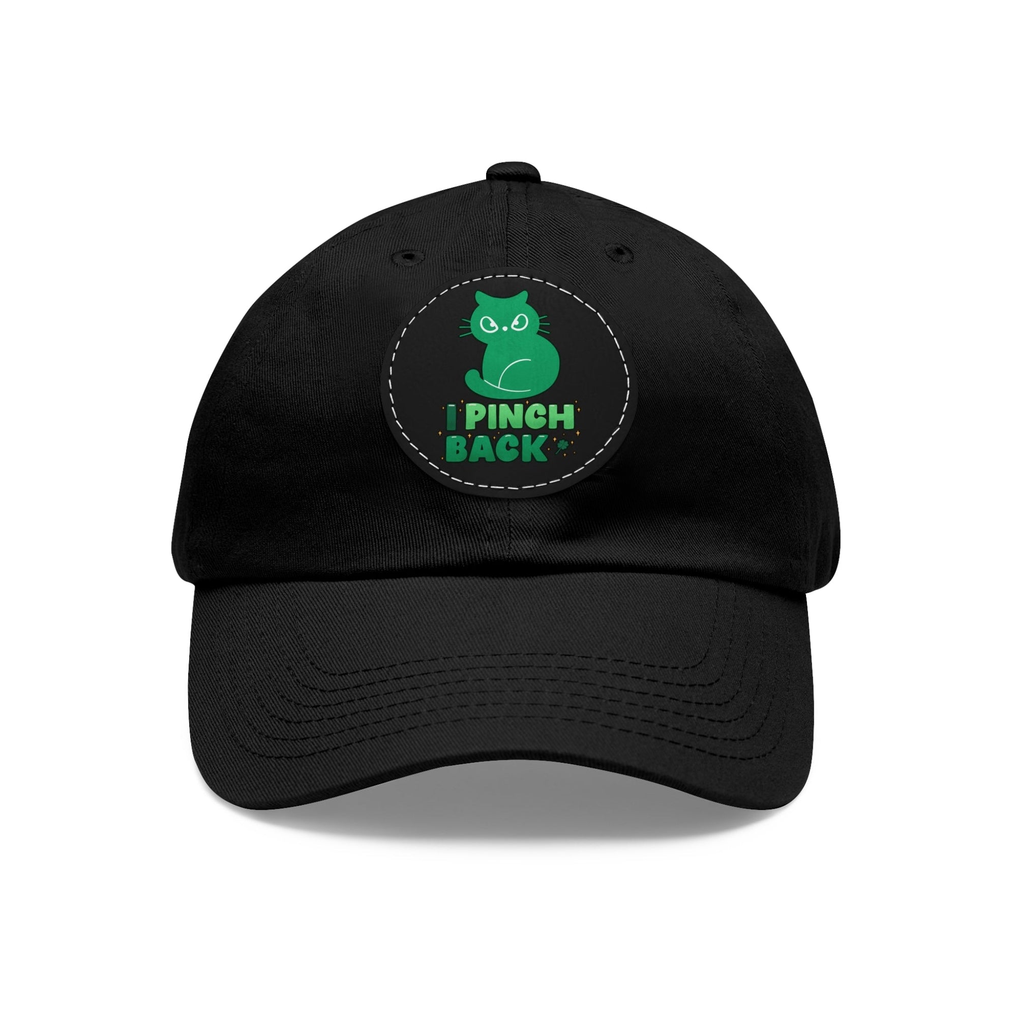 Pinch Back Dad Hat with Leather Patch (Round) - Hats - Epileptic Al’s Shop