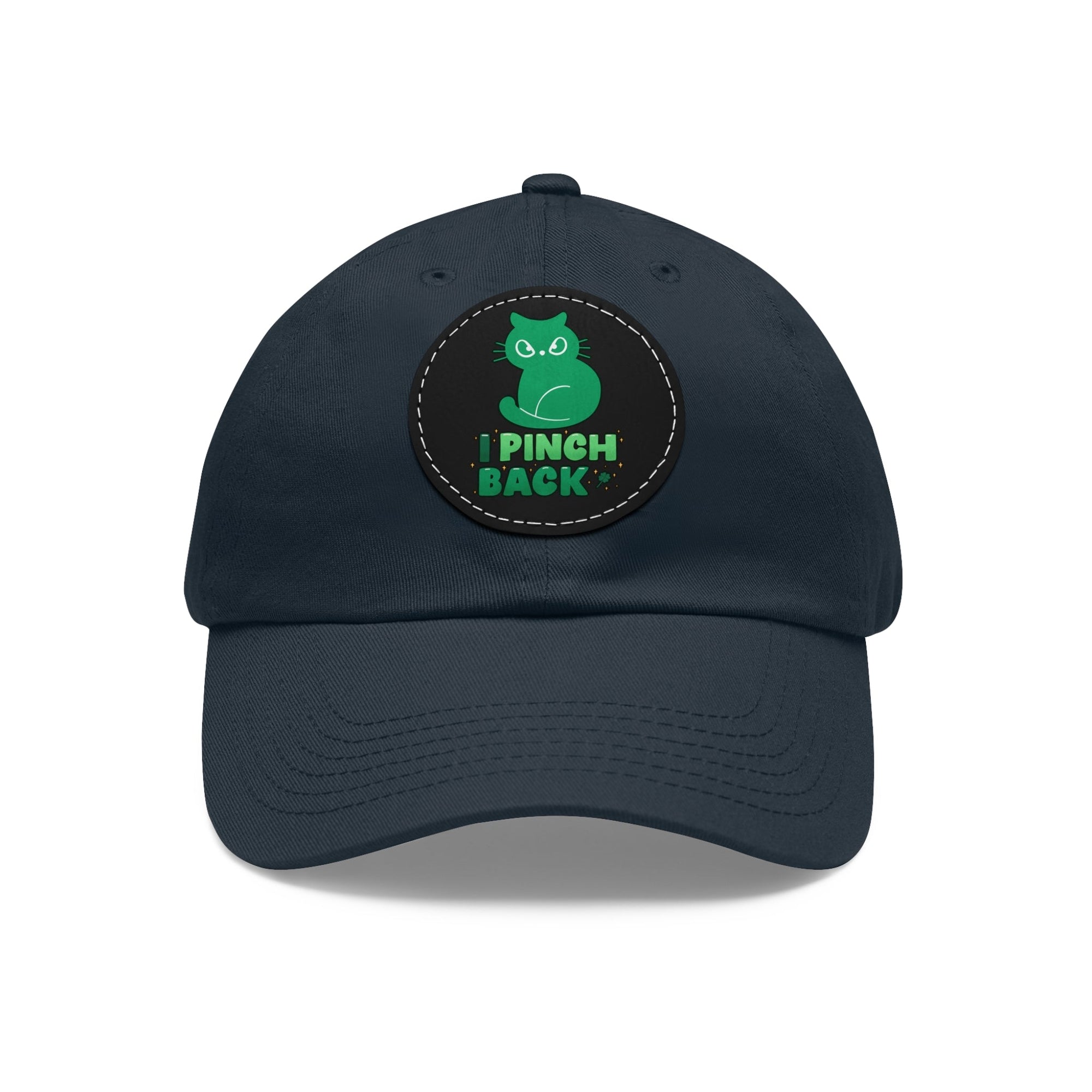 Pinch Back Dad Hat with Leather Patch (Round) - Hats - Epileptic Al’s Shop