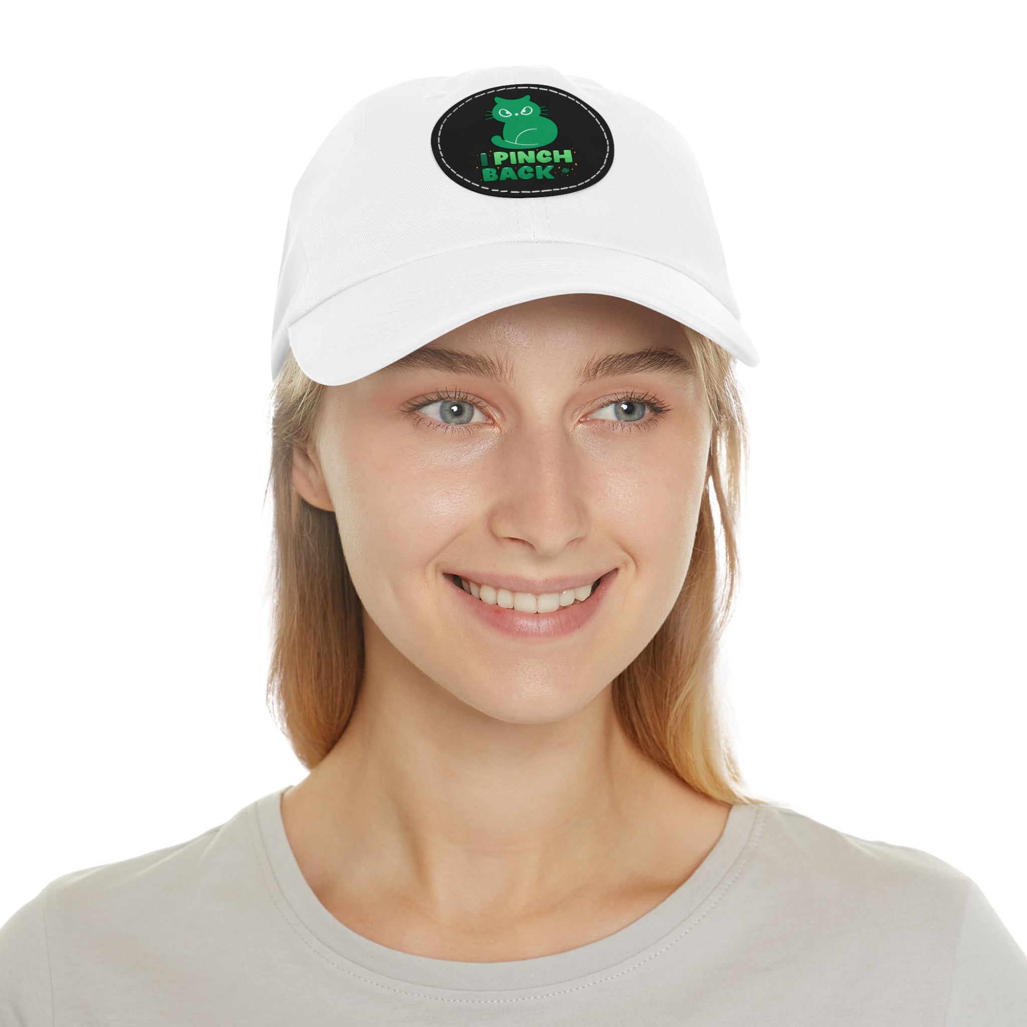 Pinch Back Dad Hat with Leather Patch (Round) - EpiAl's Shop