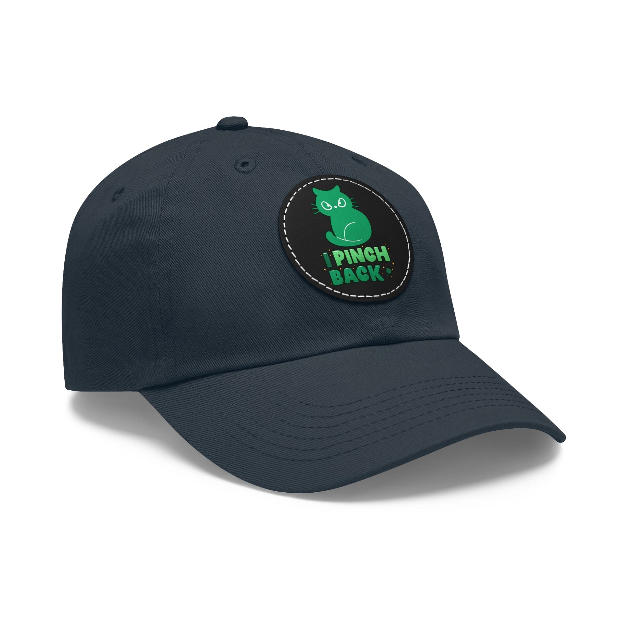 Pinch Back Dad Hat with Leather Patch (Round) - Hats - Epileptic Al’s Shop