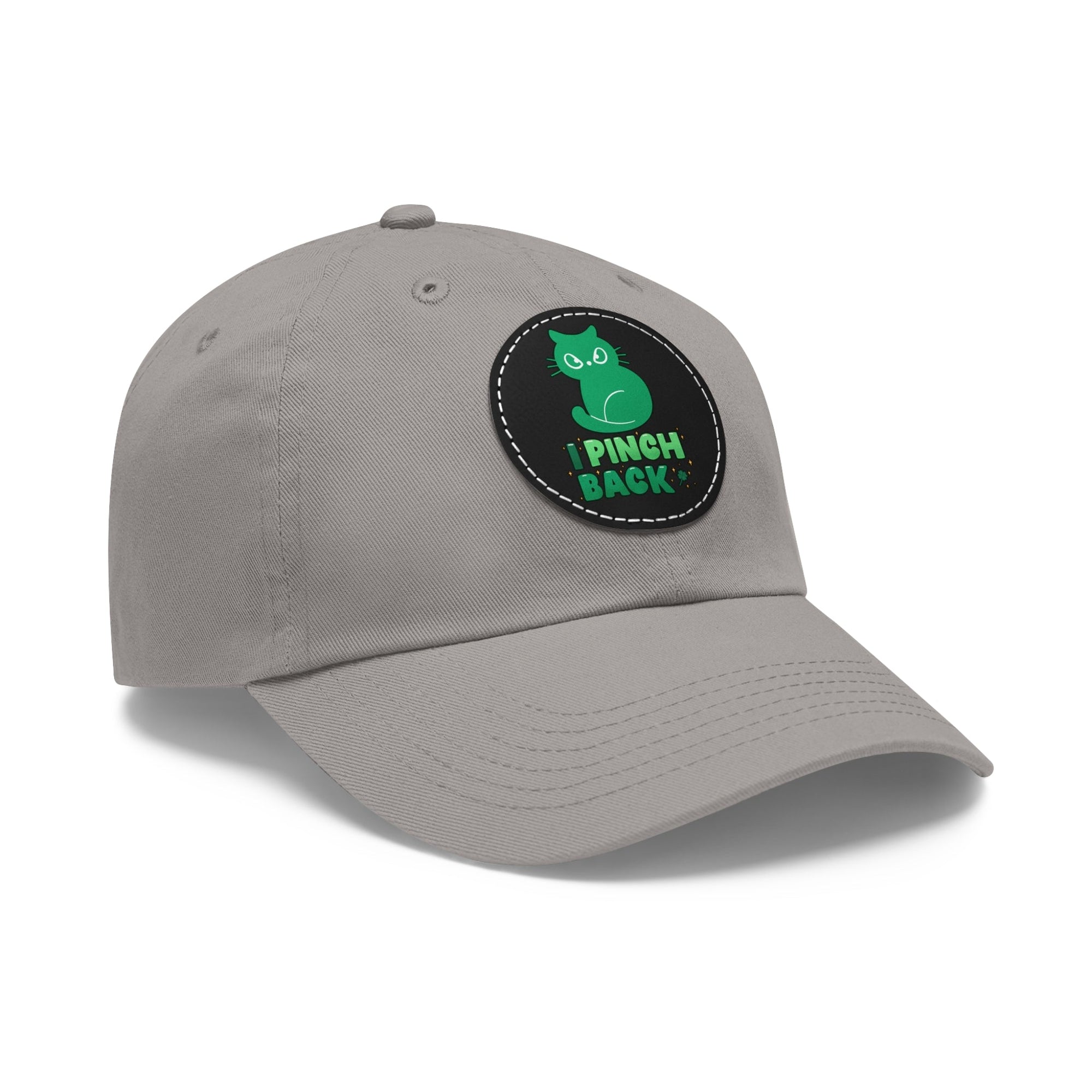 Pinch Back Dad Hat with Leather Patch (Round) - Hats - Epileptic Al’s Shop