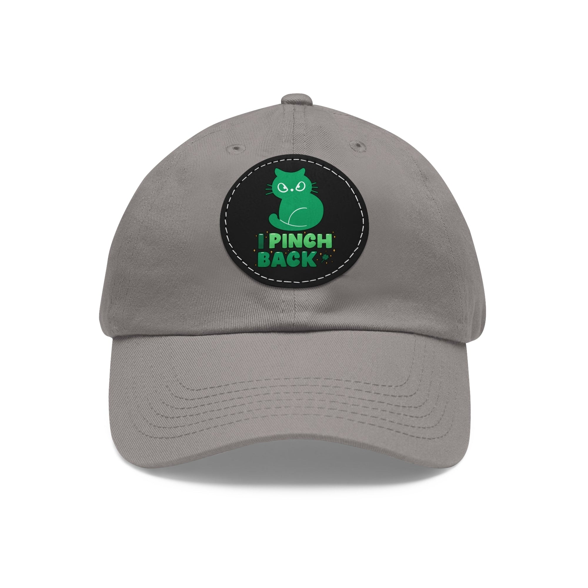 Pinch Back Dad Hat with Leather Patch (Round) - Hats - Epileptic Al’s Shop