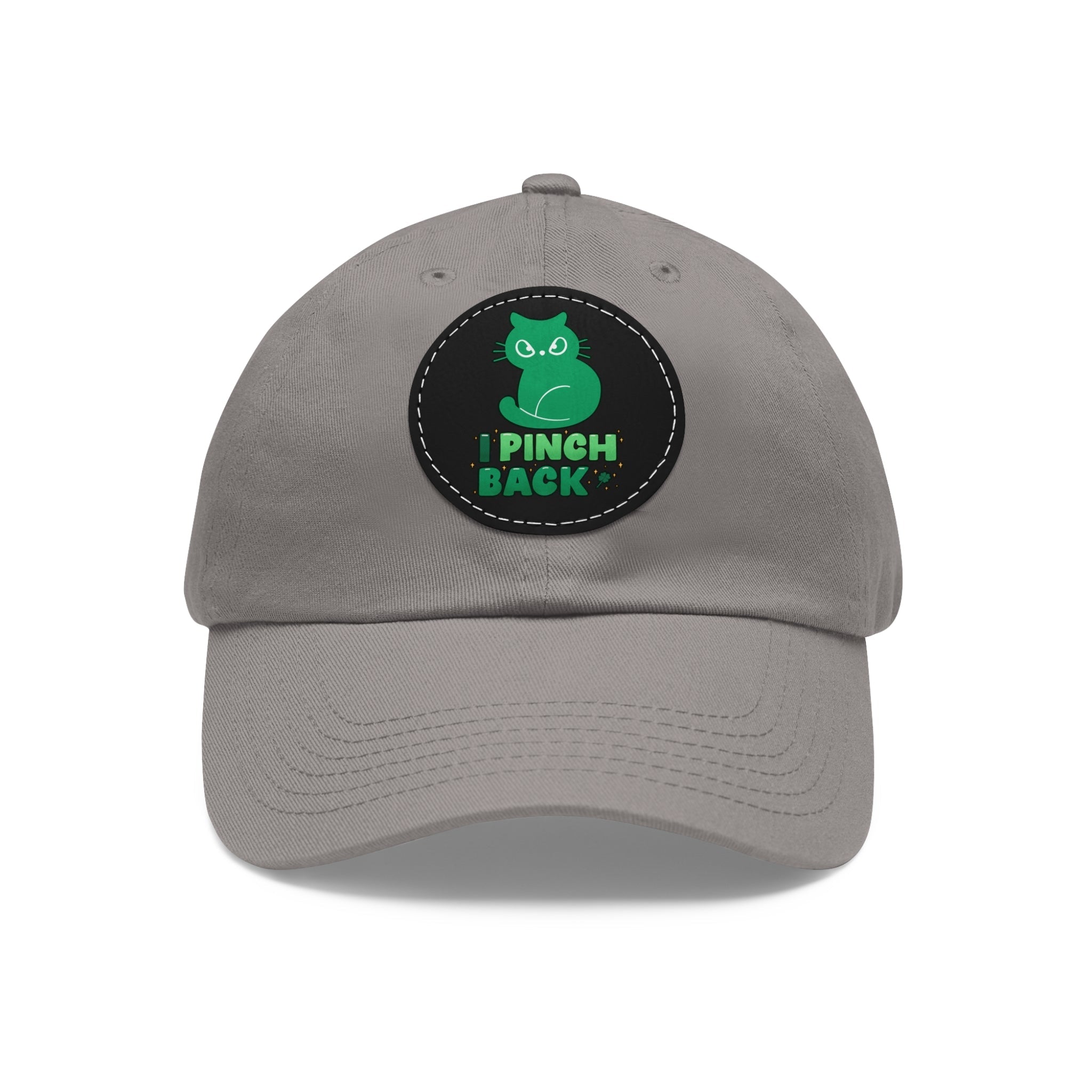 Pinch Back Dad Hat with Leather Patch (Round) - Hats - Epileptic Al’s Shop