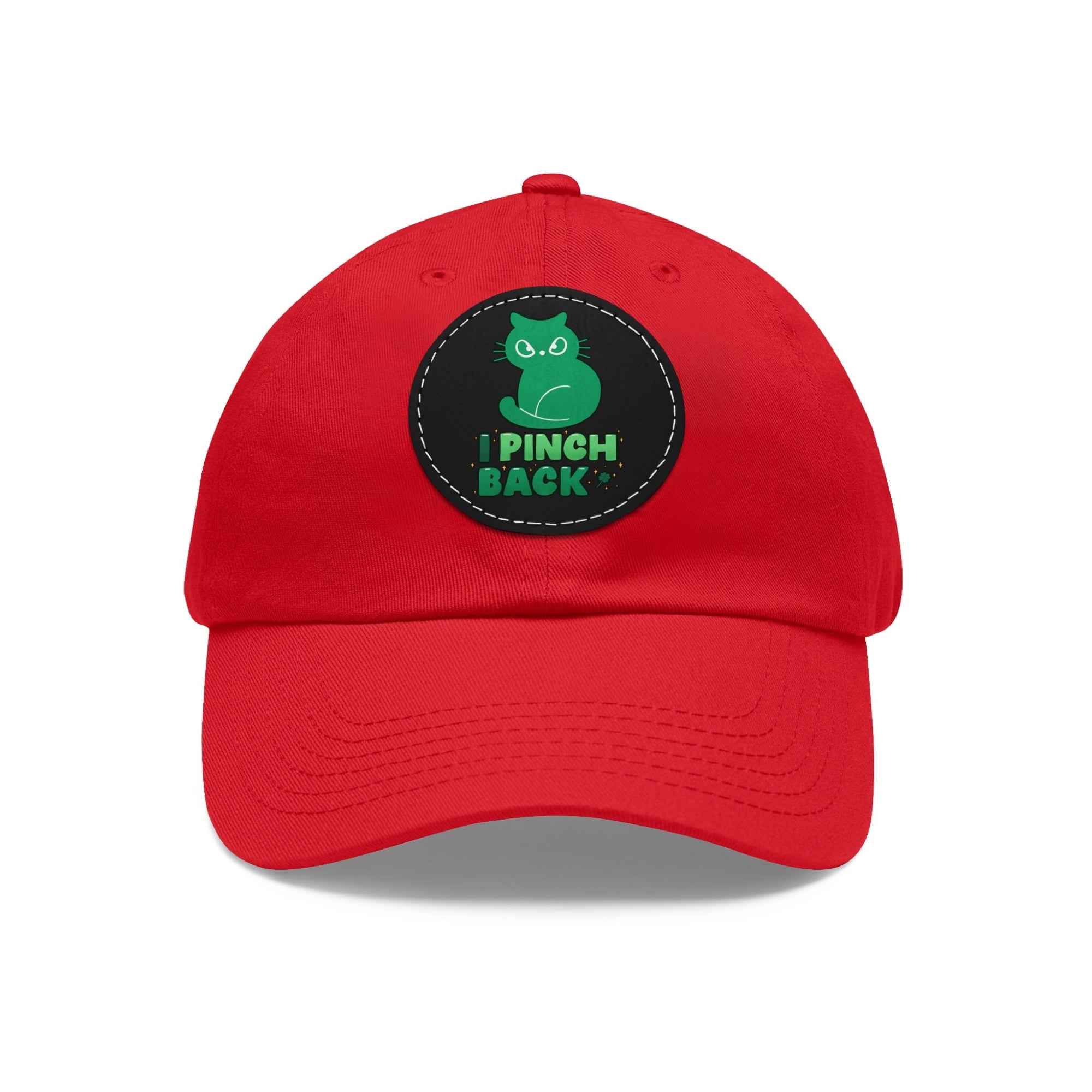 Pinch Back Dad Hat with Leather Patch (Round) - Hats - Epileptic Al’s Shop