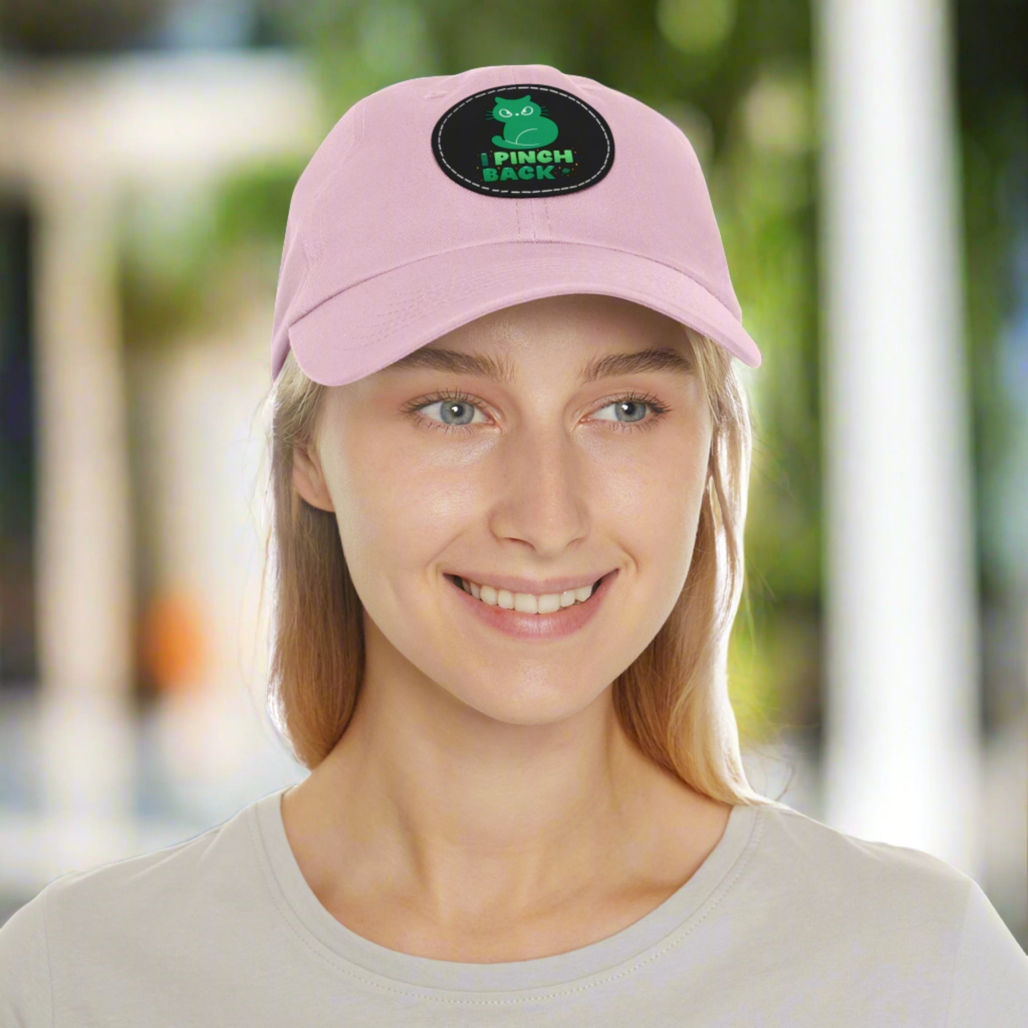 Pinch Back Dad Hat with Leather Patch (Round) - EpiAl's Shop