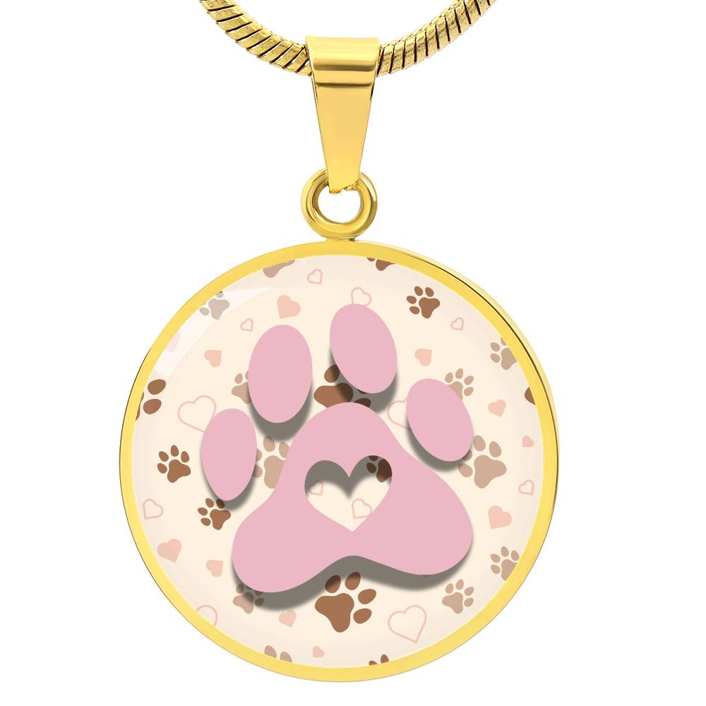Pink & Beige Paws Necklace - Jewelry - Epileptic Al’s Shop