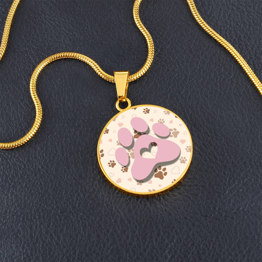 Pink & Beige Paws Necklace - Jewelry - Epileptic Al’s Shop