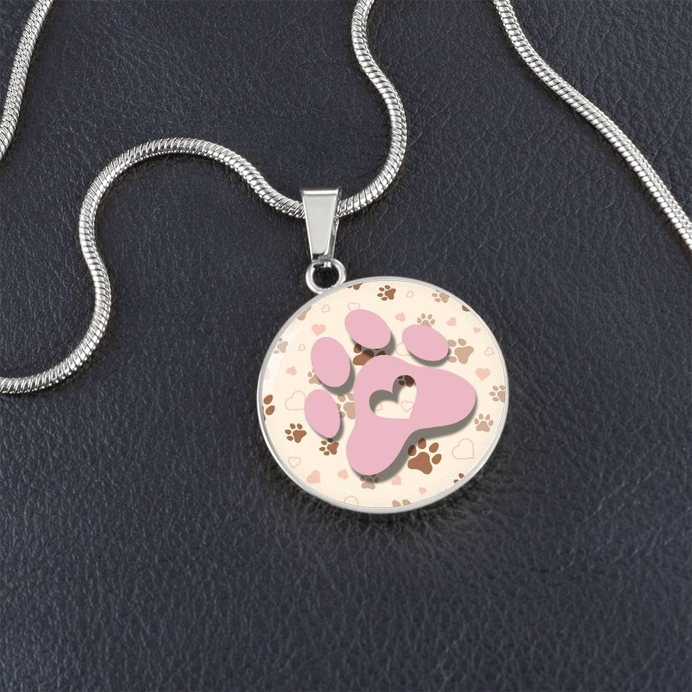 Pink & Beige Paws Necklace - Jewelry - Epileptic Al’s Shop