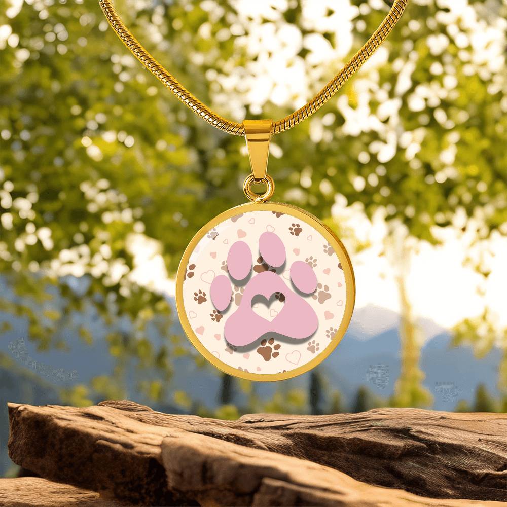 Pink & Beige Paws Necklace - Jewelry - Epileptic Al’s Shop