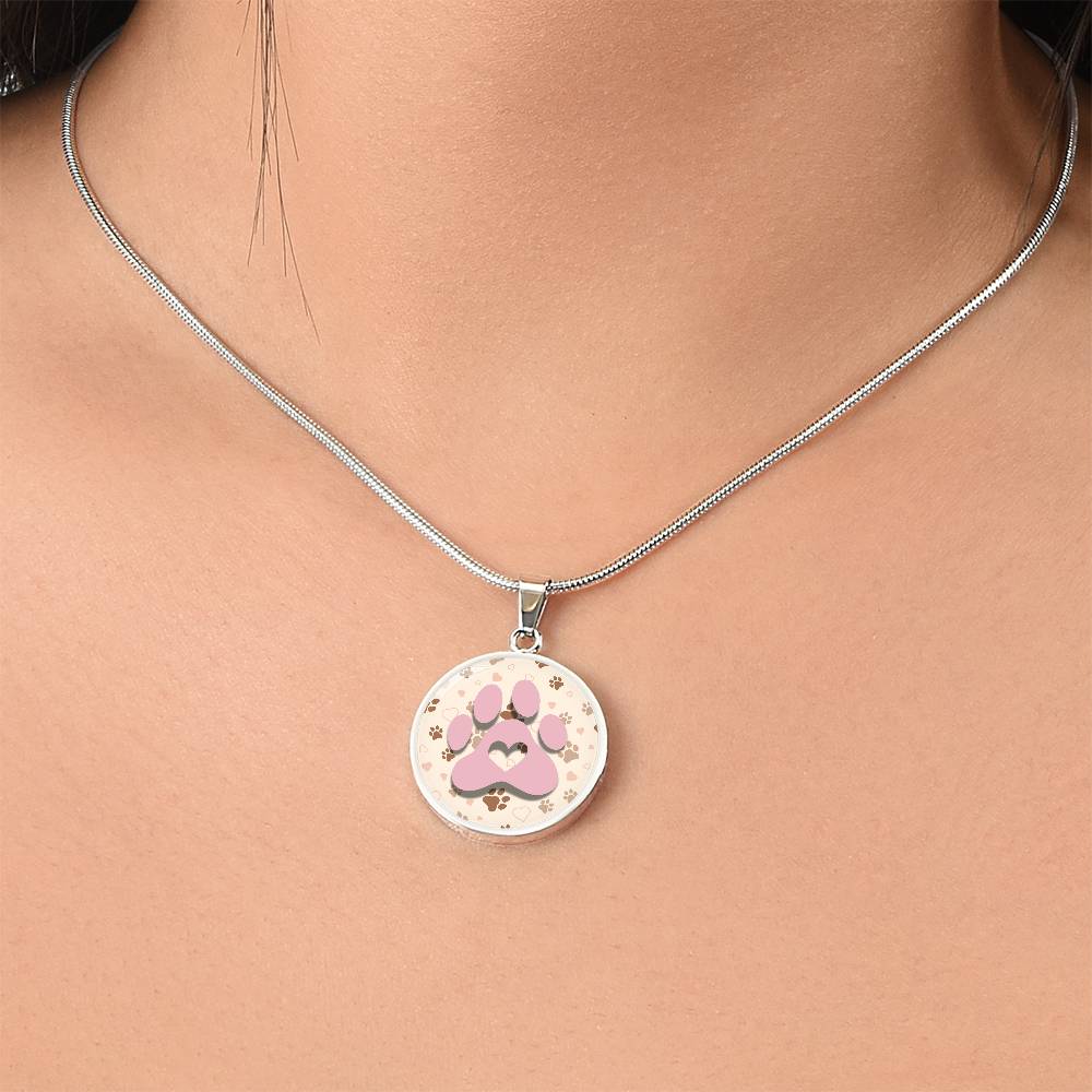 Pink & Beige Paws Necklace - Jewelry - Epileptic Al’s Shop
