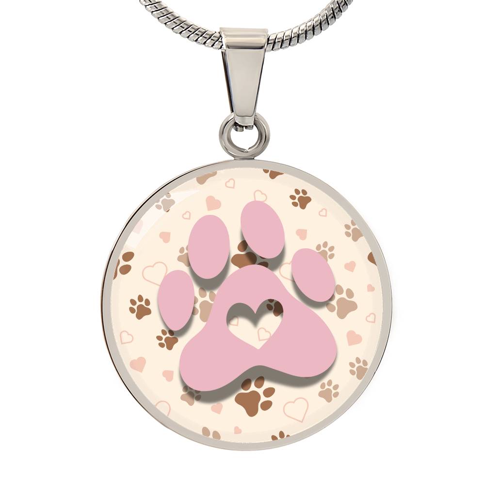 Pink & Beige Paws Necklace - Jewelry - Epileptic Al’s Shop