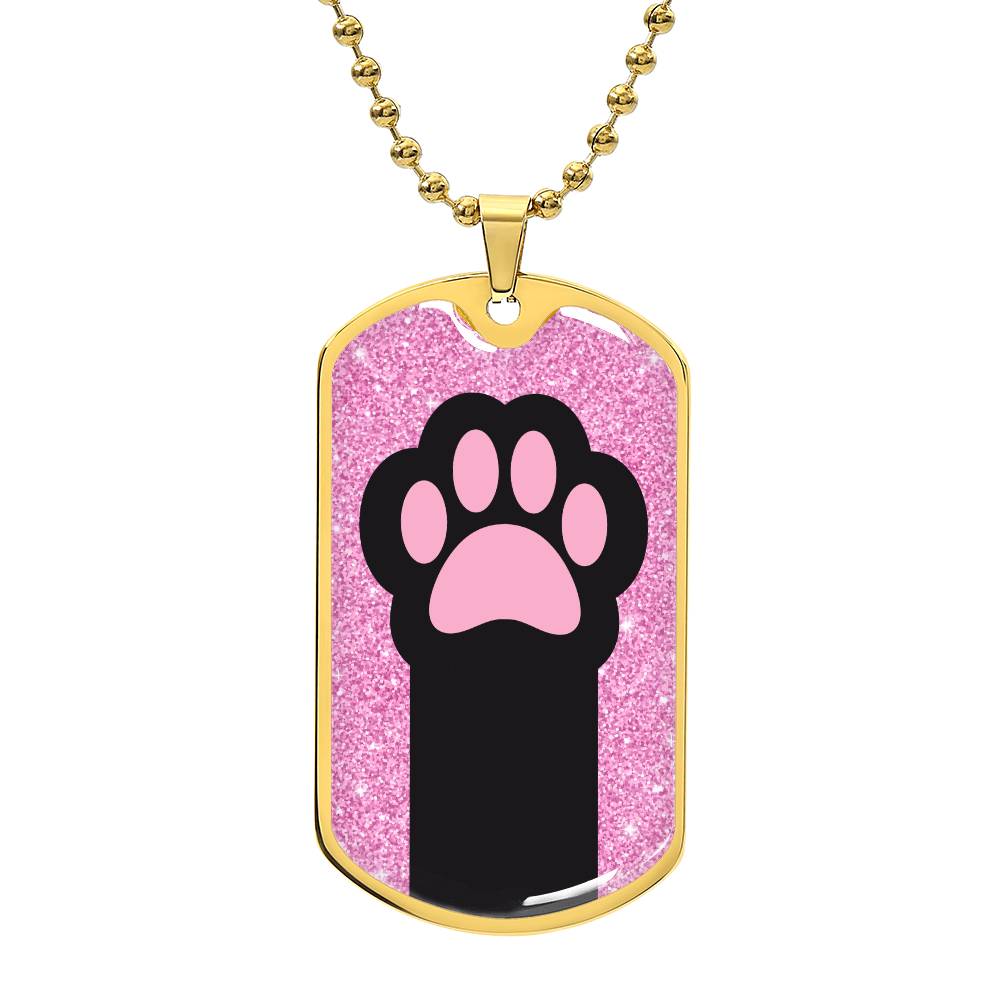Pink & Black Paw Necklace - Jewelry - Epileptic Al’s Shop