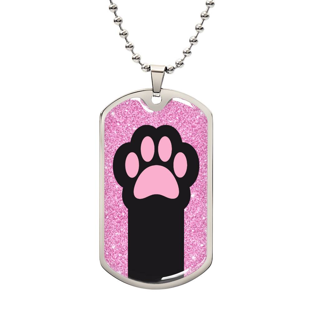 Pink & Black Paw Necklace - Jewelry - Epileptic Al’s Shop