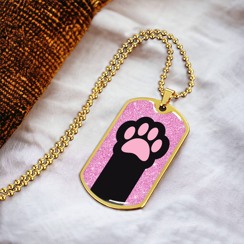 Pink & Black Paw Necklace - Jewelry - Epileptic Al’s Shop