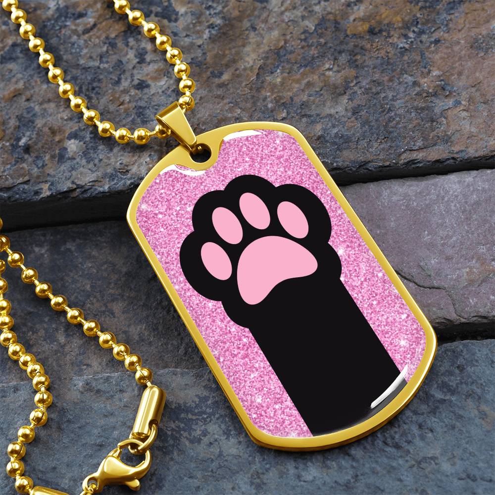 Pink & Black Paw Necklace - Jewelry - Epileptic Al’s Shop