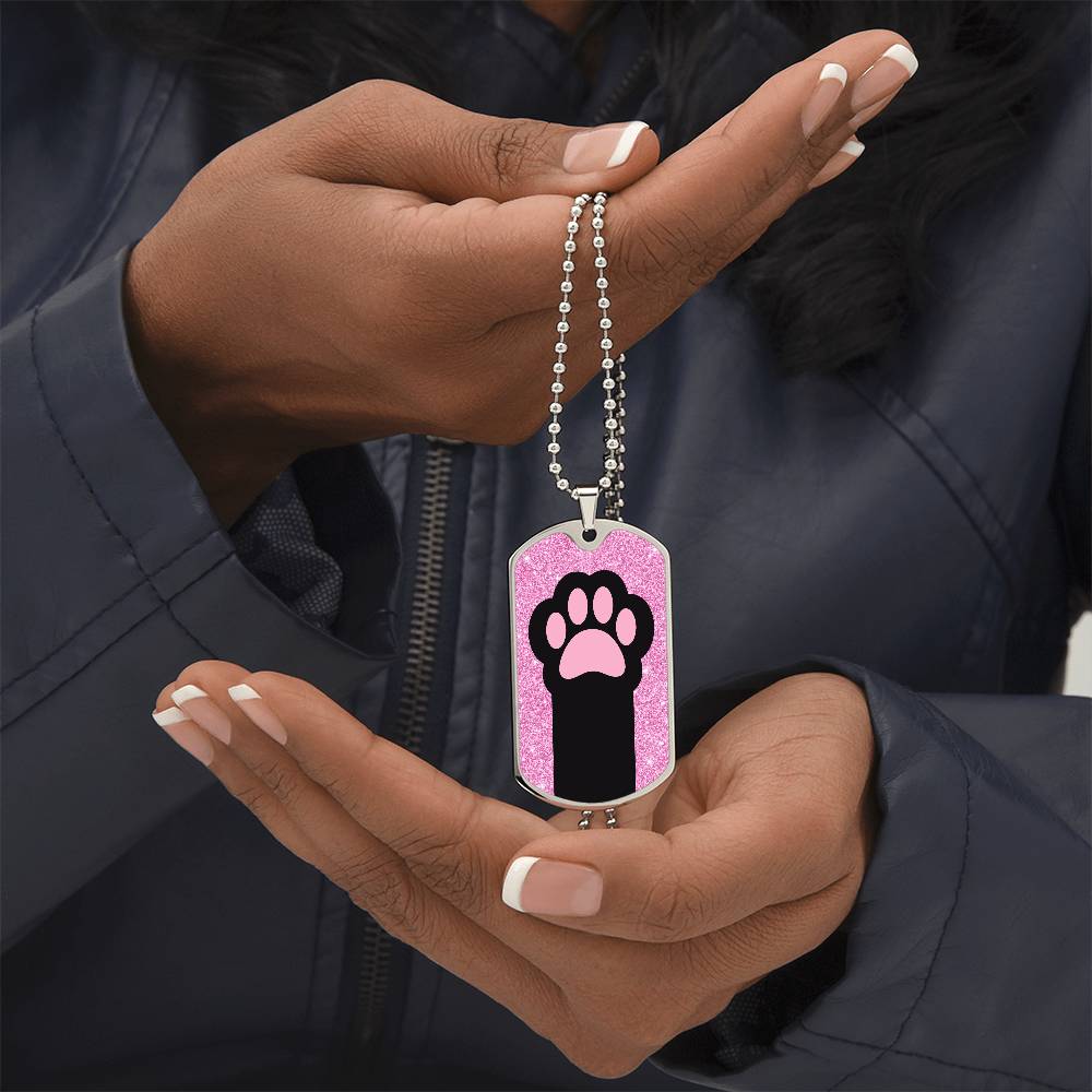 Pink & Black Paw Necklace - Jewelry - Epileptic Al’s Shop